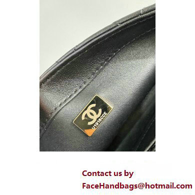 Chanel Lambskin, Resin  &  Gold-Tone Metal Mini Flap Bag with Top Handle AS4847 Black 2024